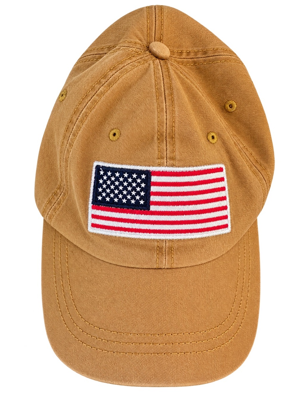 Womens Baseball Cap with American Flag Patch